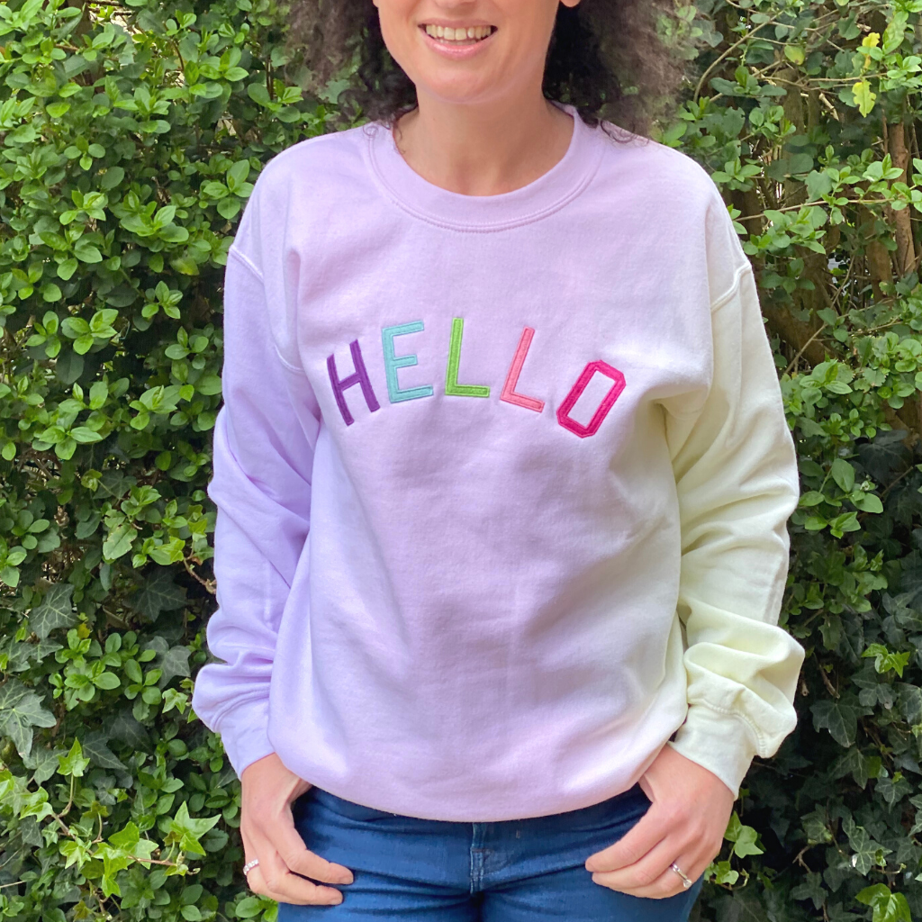 Limited Edition Tie-Dye Embroidered HELLO sweatshirt