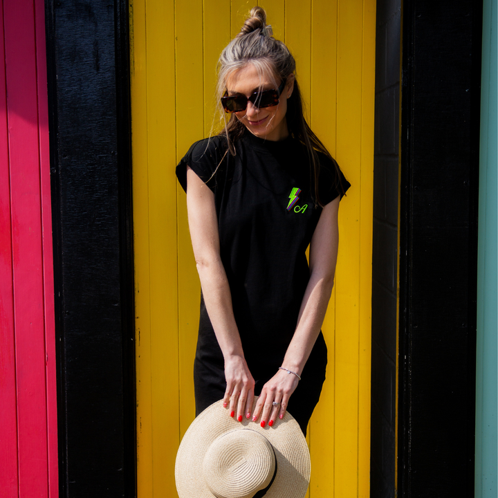 Personalised T Shirt Dress in Black