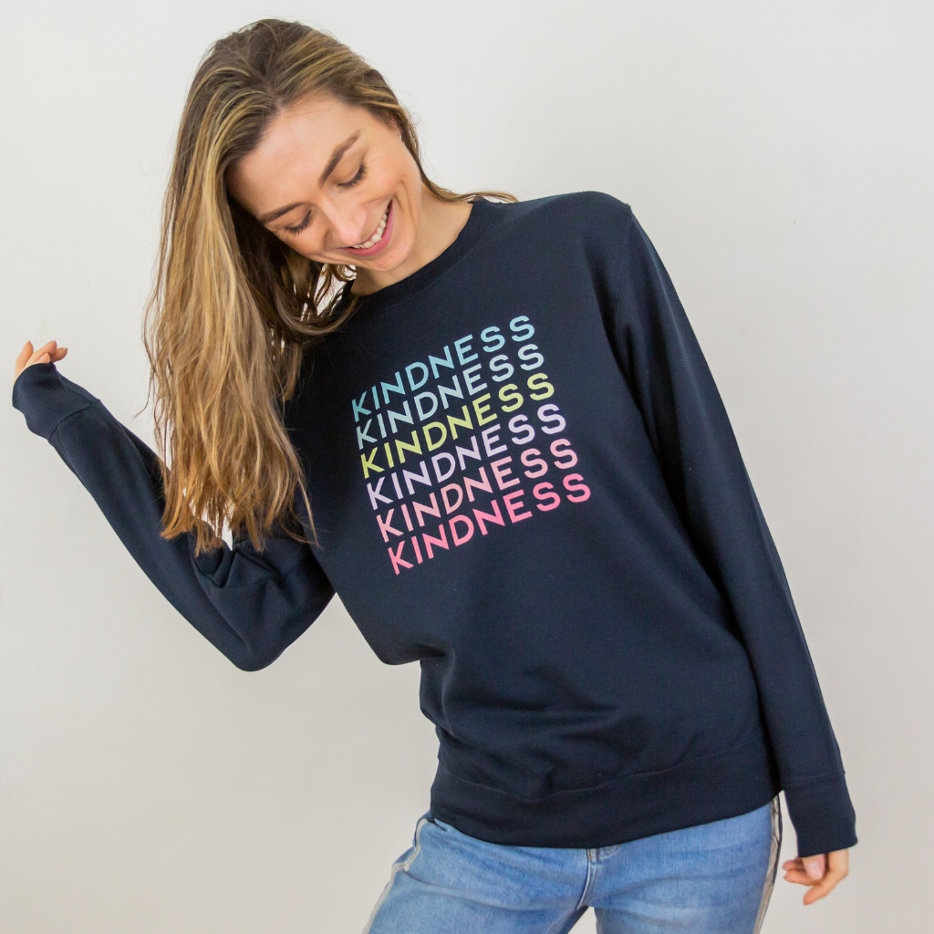 Kindness Printed Sweatshirt in Grey percyandnell