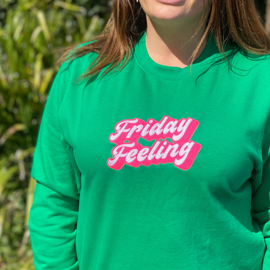 Green slogan sweatshirt sale