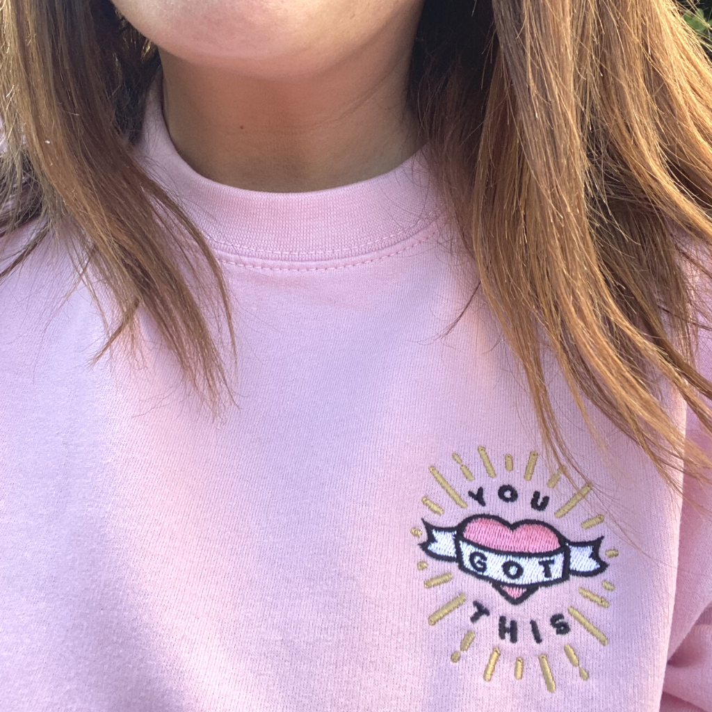 Pale pink sweatshirt ladies on sale